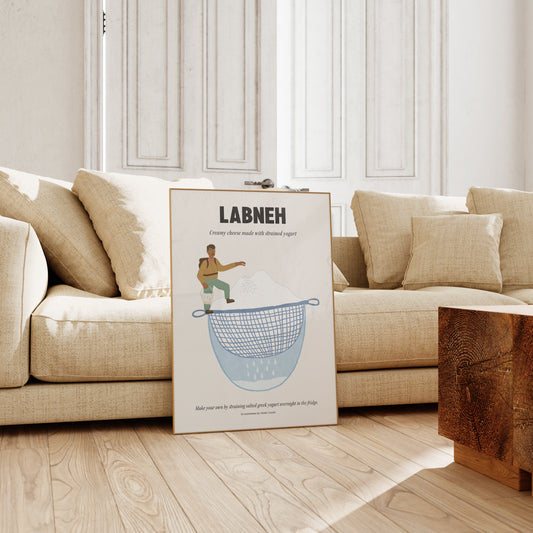 Labneh, Creamy cheese made with strained yogurt