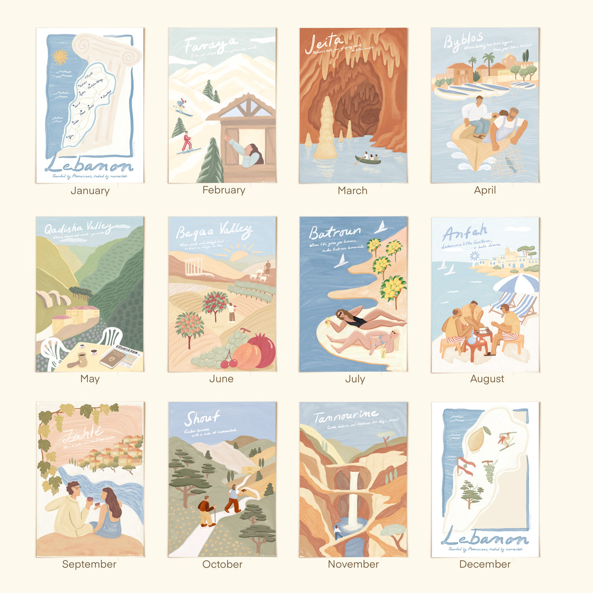 2027 Calendar x Postcards from Lebanon